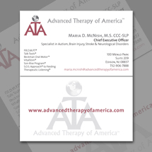 Logo and business card design for Advanced Therapy of America