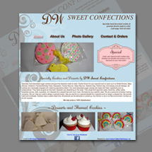Custom designed web site for small home based cookie company