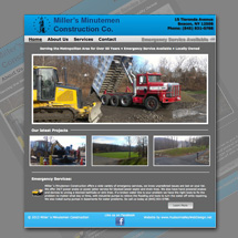 Custom designed web site for Miller's Minutemen Construction