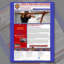 Custom web site design for Screen Action Stunt Association